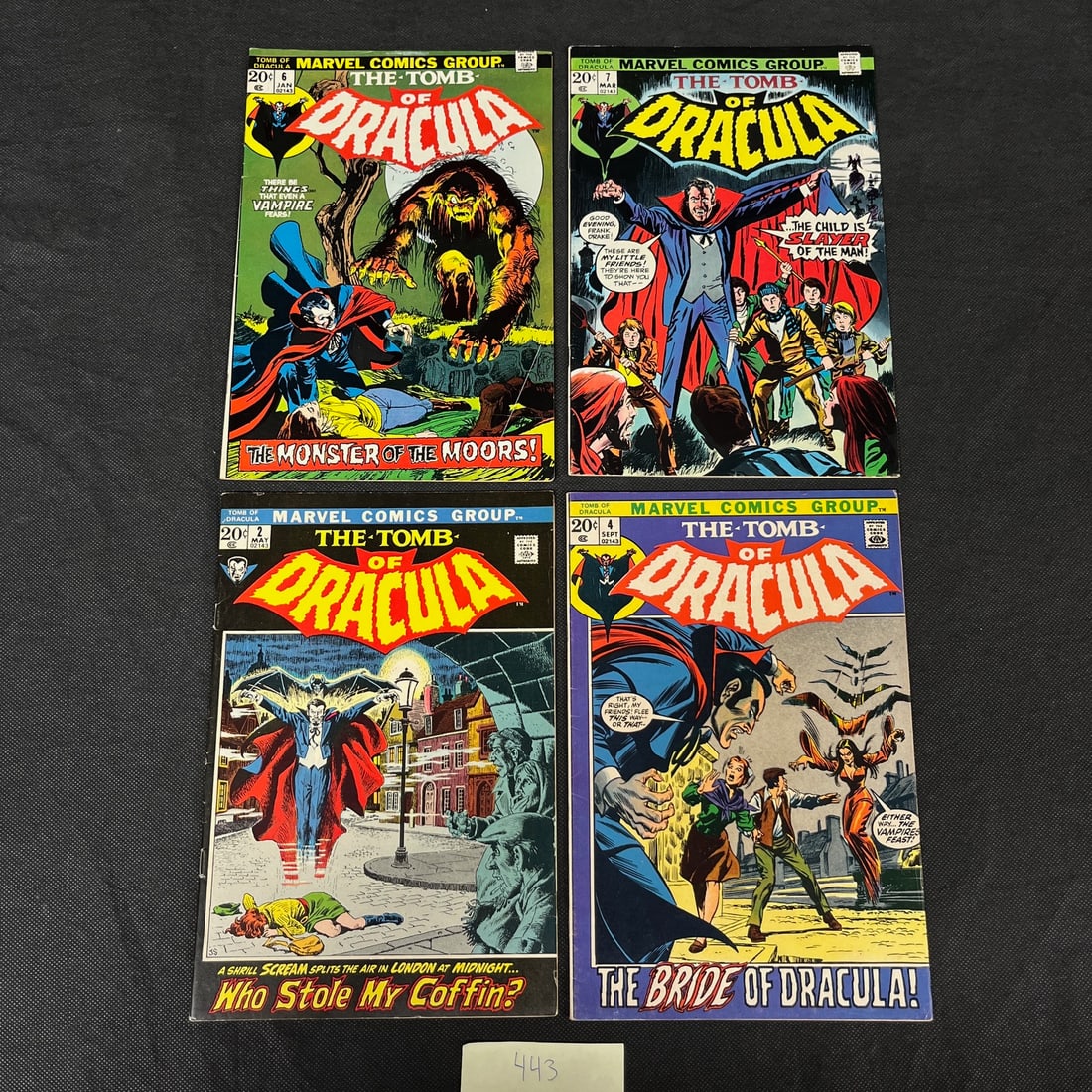 Tomb of Dracula 2, 4 6 & 7 Marvel Bronze Age Horror Comics (1 of 2)