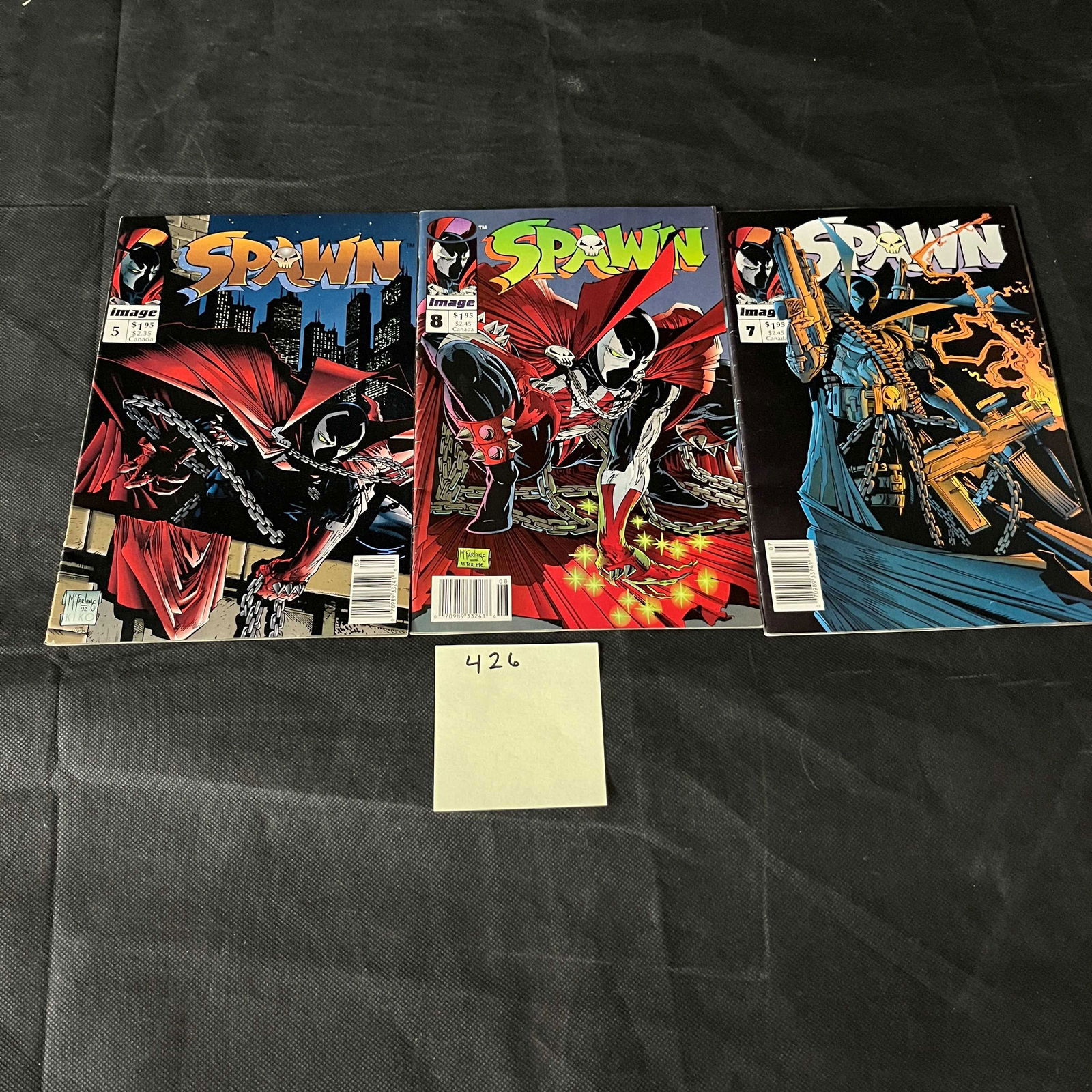 Spawn 5, 7, & 8 Newsstand Edition Comic Books: We ship in-house! We ship internationally. We also offer pick up and we offer a discount for cash payments. Please look at pictures carefully to determine what you believe are the condition of each lo