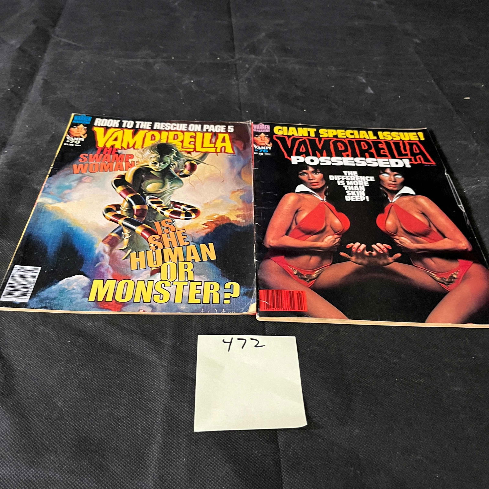Vampirella 70 & 76 Warren Magazine Bronze Age Horror Magazines (1 of 2)