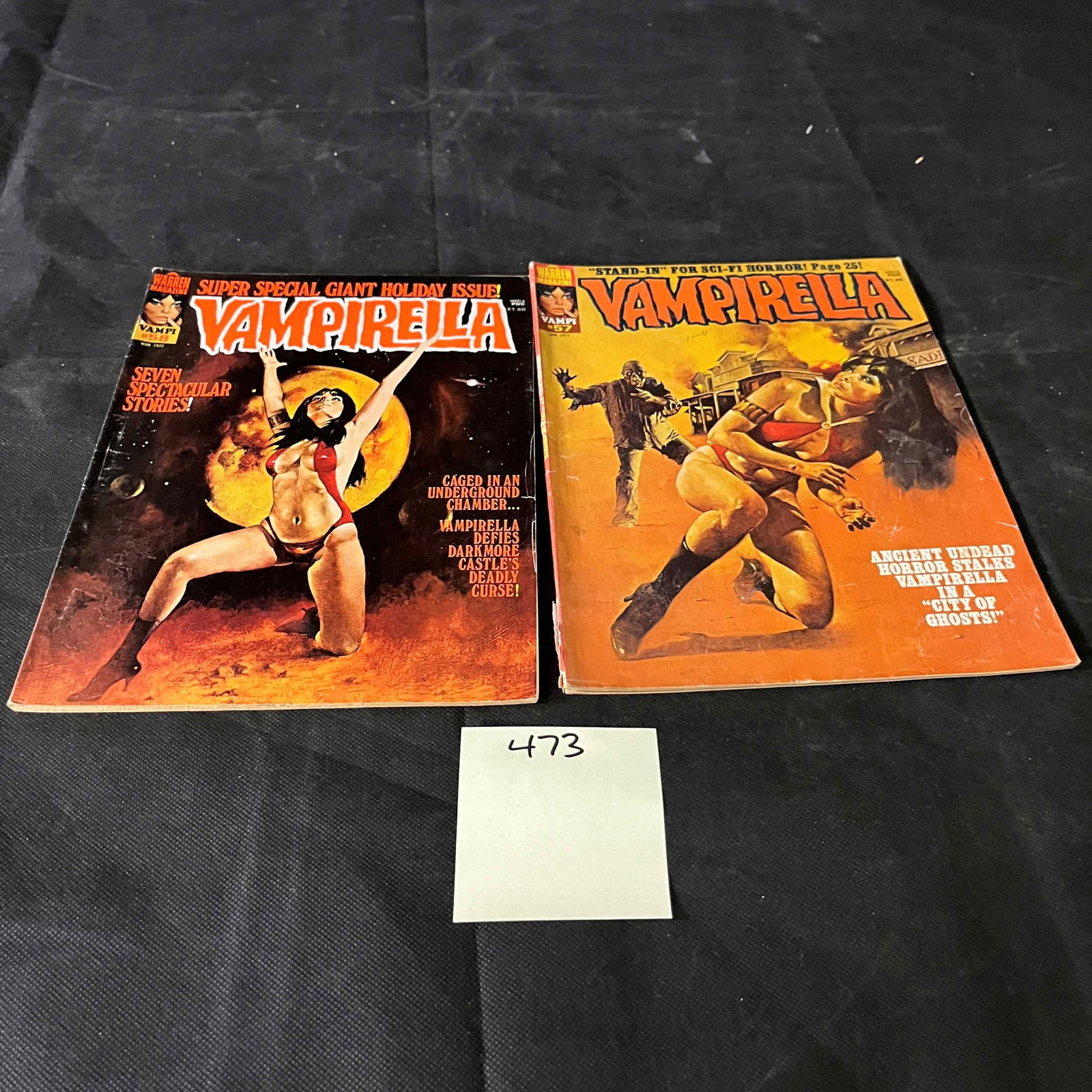 Vampirella 57 & 58 Warren Magazine Bronze Age Horror Magazines (1 of 2)