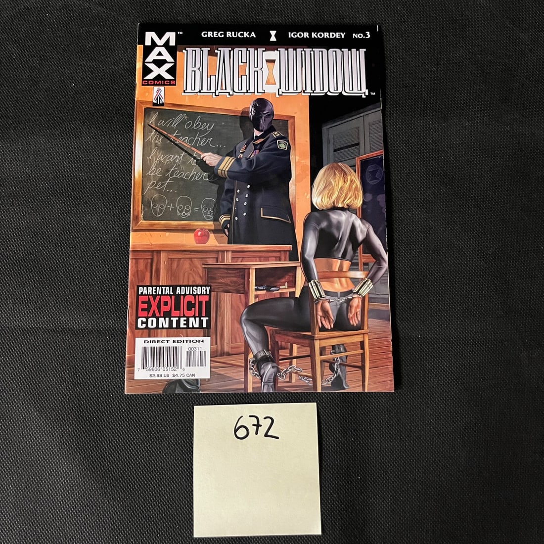 Marvel Max Black Widow 3 Bondage Cover Mature Reader Comic (1 of 2)