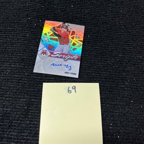 Andy Young Signed Prizm Rookie Baseball Card