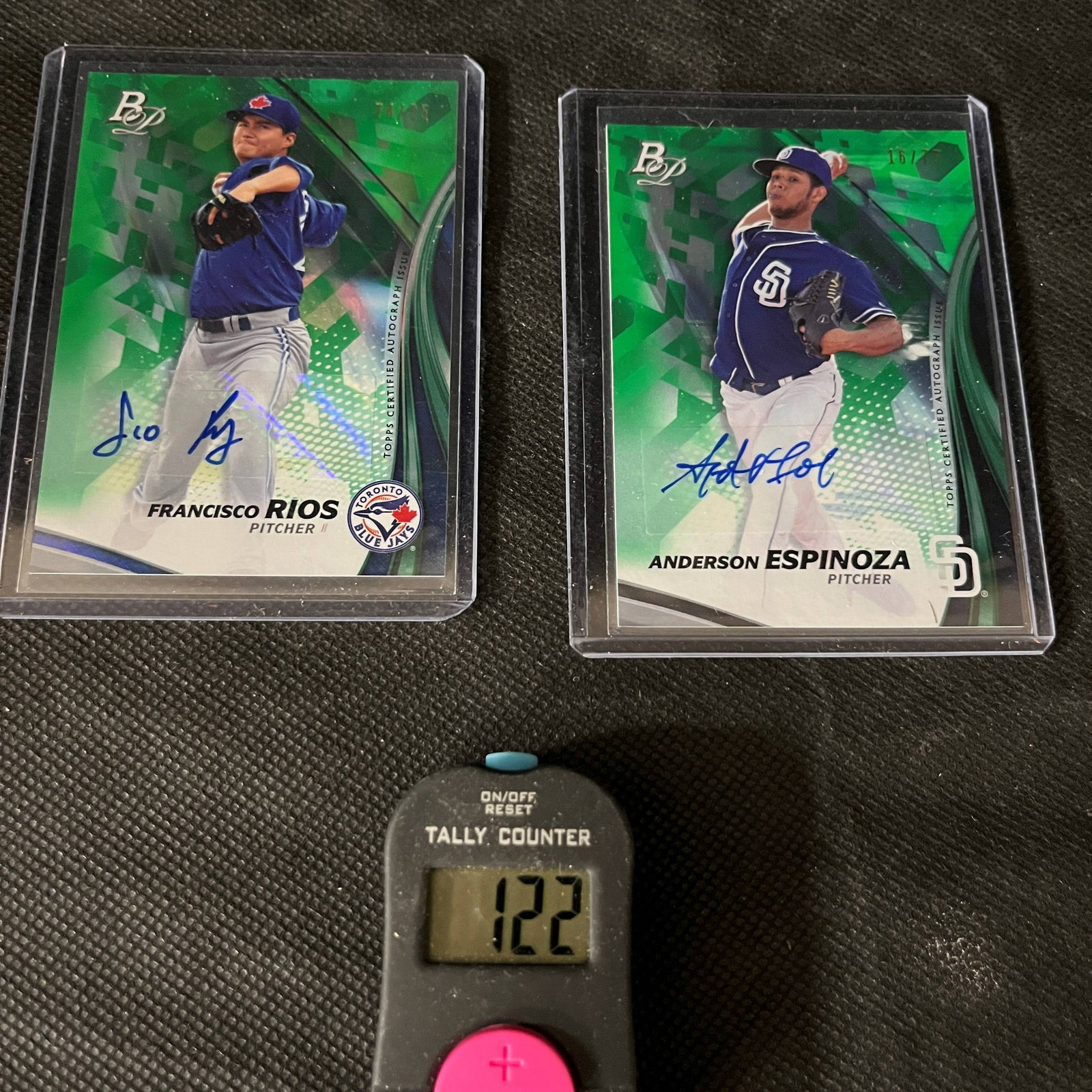2017 Bowman Platinum Baseball Signed RC Anderson Espinoza & Francisco Rios #'/75 (1 of 2)