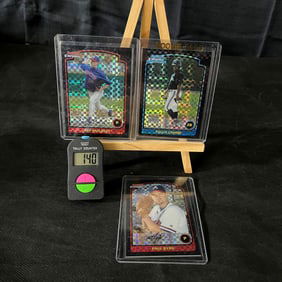 2003 Topps Baseball Bowman Chrome X-Fractor Cards w/ Roy Halladay
