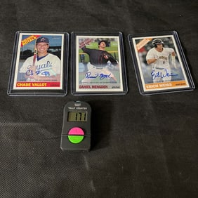 2015 Topps Heritage Baseball Signed RCs Erich Weiss, Daniel Mengden, Chase Vallot