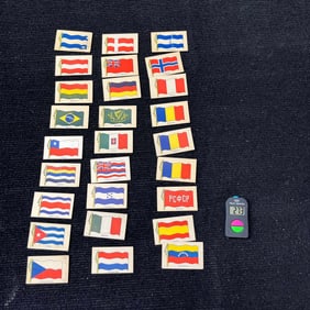 RARE Set of 35 Wilbur Suchard Chocolate Co Flags of the World Cards