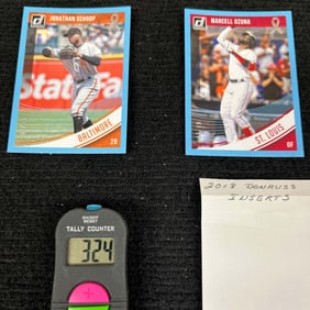 2018 Donruss Jonathan Schoop & Marcell Ozuna Parallel Cards #3/49 & #43/49