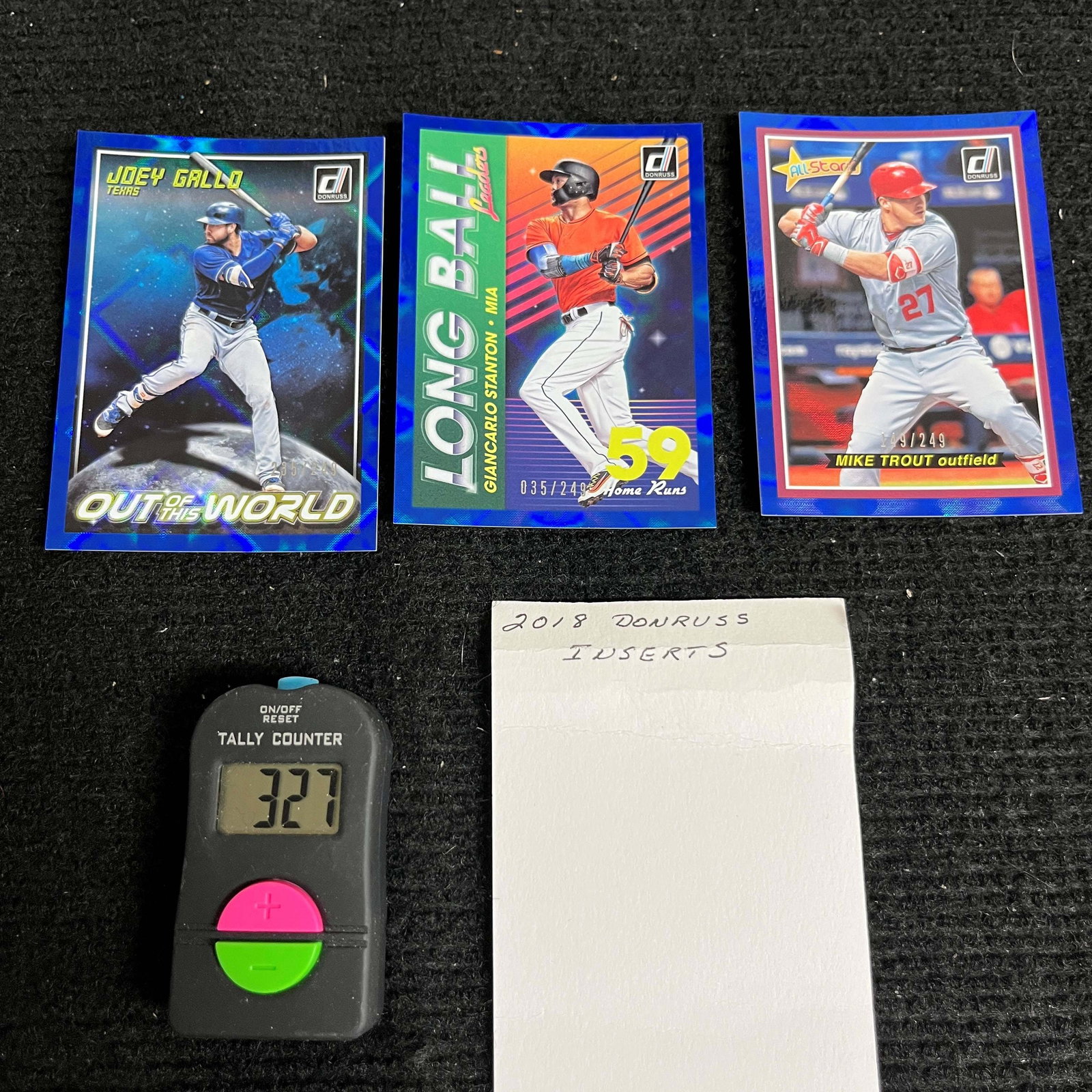 2018 Donruss Baseball Insert Cards #/249 Each (1 of 2)