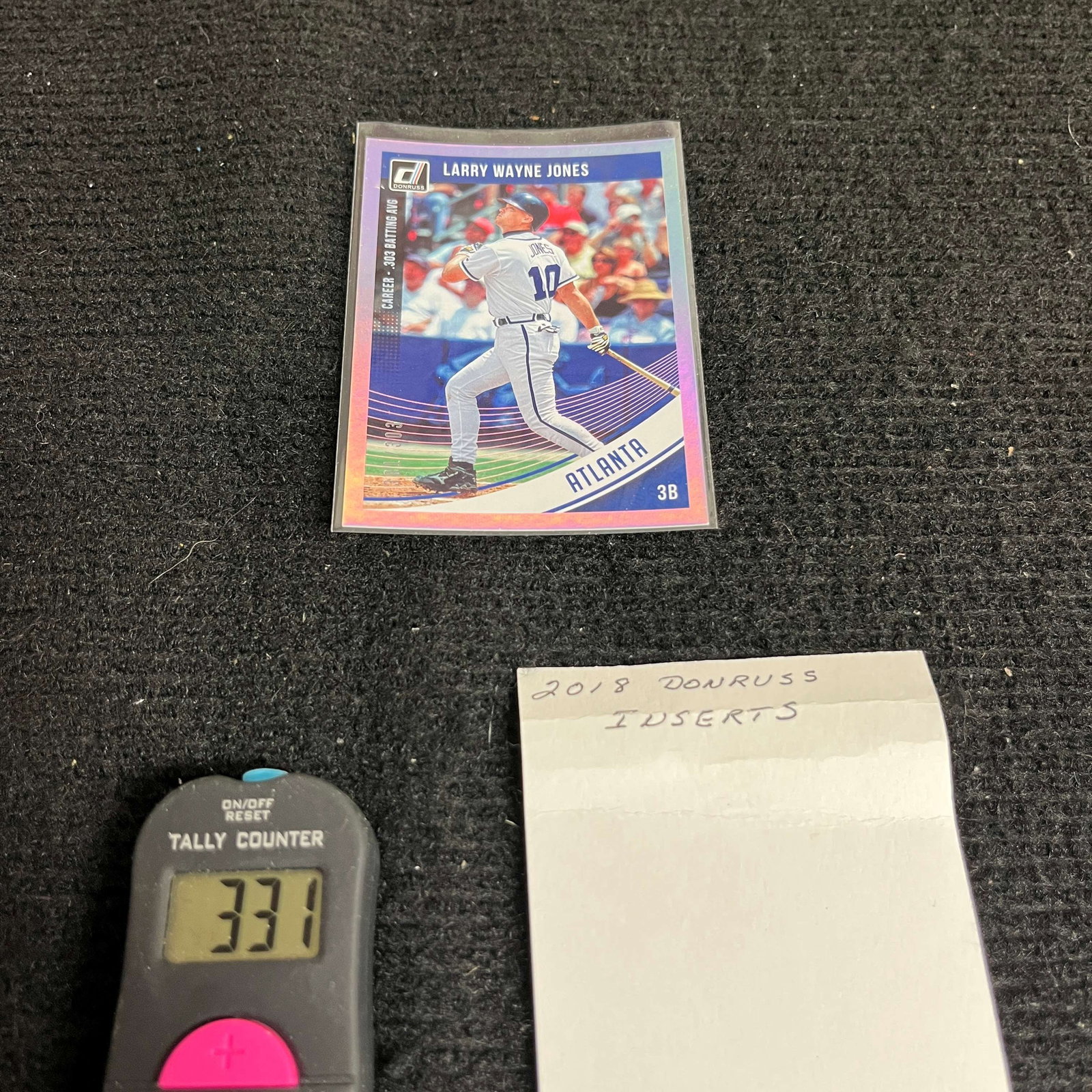 Chipper Jones 2018 Donruss Baseball Parallel Card #301/303 (1 of 2)