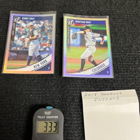 Jonathan Gray & Sonny Gray 2018 Donruss Baseball Parallel Card #'d 367 & 345