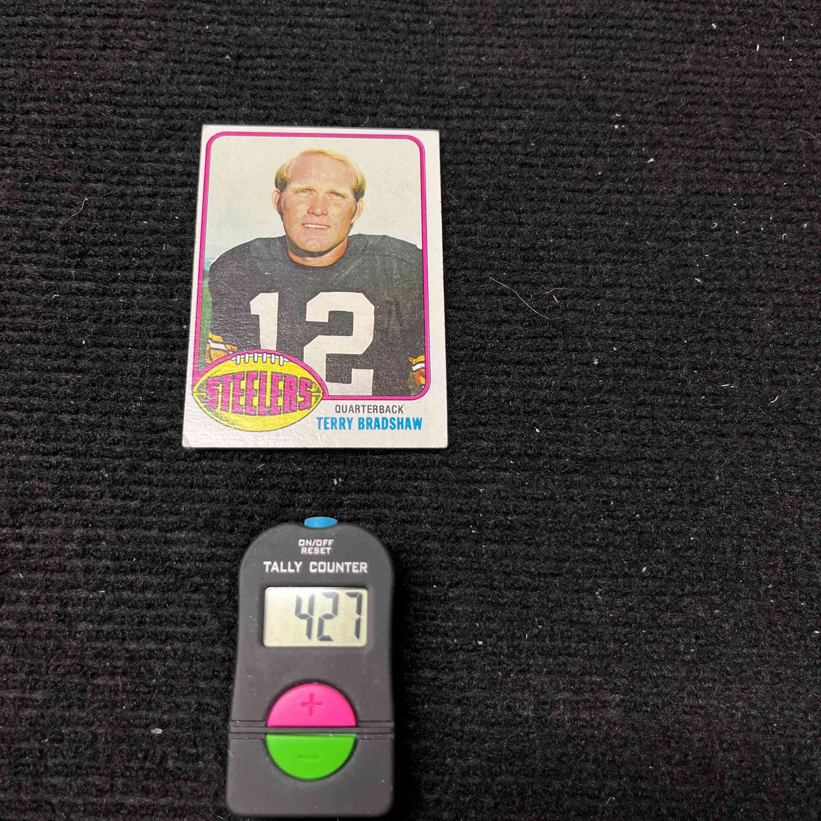Terry Bradshaw 1976 Topps Football Card: We ship in-house! We ship internationally. We also offer pick up and we offer a discount for cash payments. Please look at pictures carefully to determine what you believe are the condition of each lo