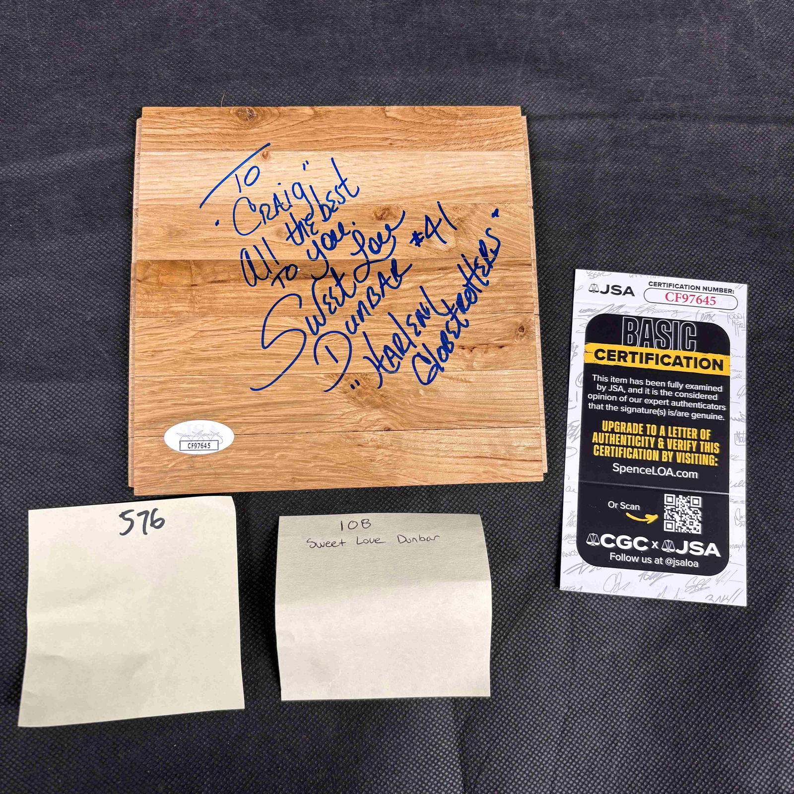 Sweet Lou Dunbar Signed Floorboard JSA COA (1 of 1)