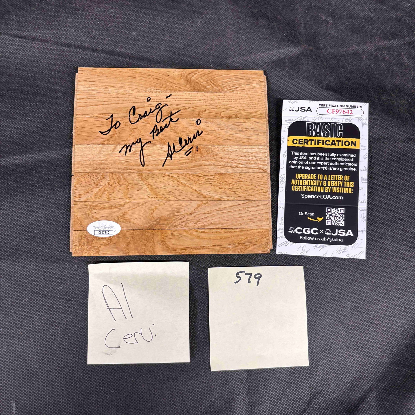 Al Cervi  Signed Floorboard JSA COA (1 of 1)