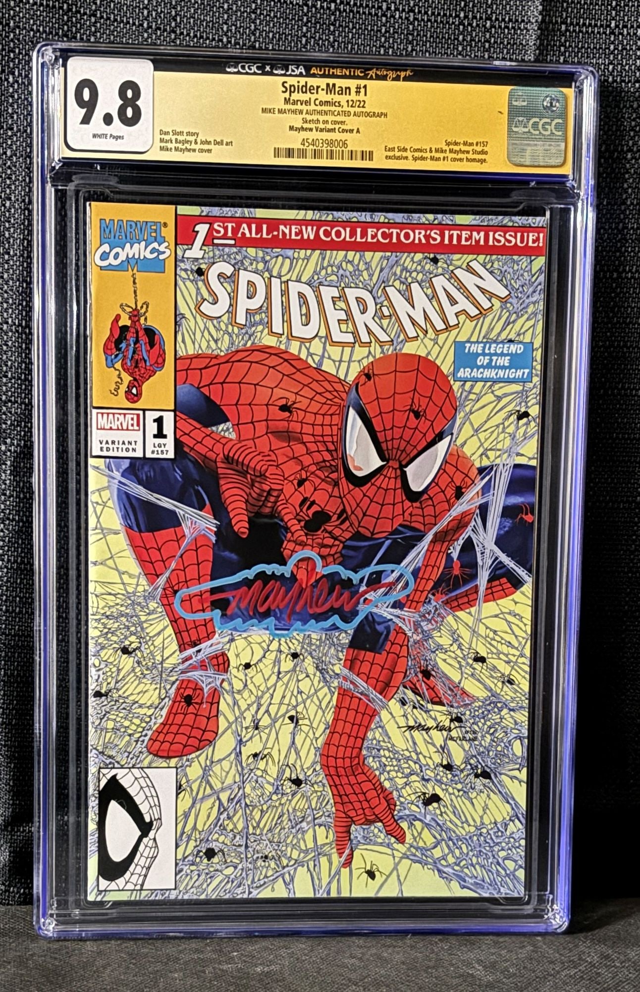 Spider-man 1 2022 Series Mark Mayhew Sign & Sketch CGC/JSA 9.8 (1 of 1)