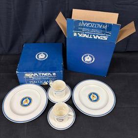 Two 3-Piece Star Trek Table Sets, Pfalzgraff CIB