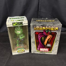 Marvel Mandarin Mini-bust, Hulk Bobblehead NIB