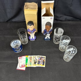 Football Bobbleheads, Glasses, +