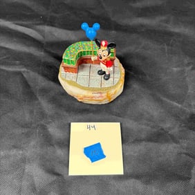 Scarce Mickey Signed Bronze Statue On Marble