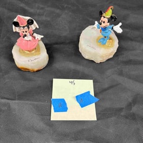 Tailor Mickey & Minnie Ron Lee Signed Sculptures