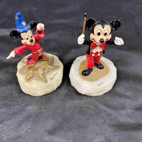 2 Mickey Signed & Numbered Bronze on Marble