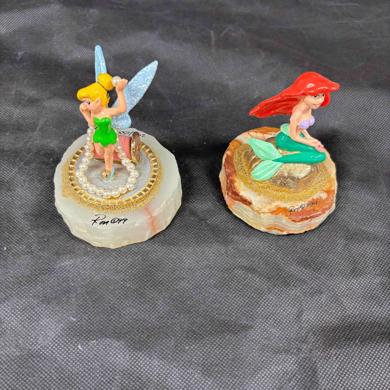 Tinkerbell & Little Mermaid Signed Sculptures (1 of 2)