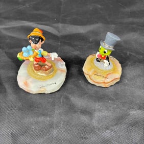 Pinochio & Jimminy Cricket Ron Lee Signed Bronze