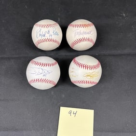 Four Signed Baseball on OMLB Baseballs