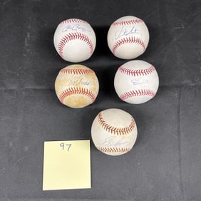 Signed Baseballs Alex Arias, Brian Harvey +