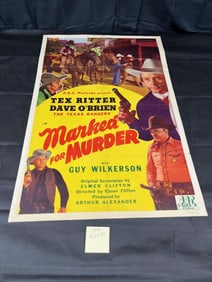 Tex Ritter Marked for Murder Original Movie Poster