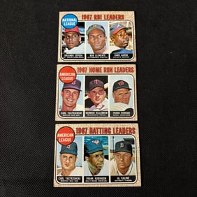 1968 Topps Leader Baseball Cards, Aaron, Robinson