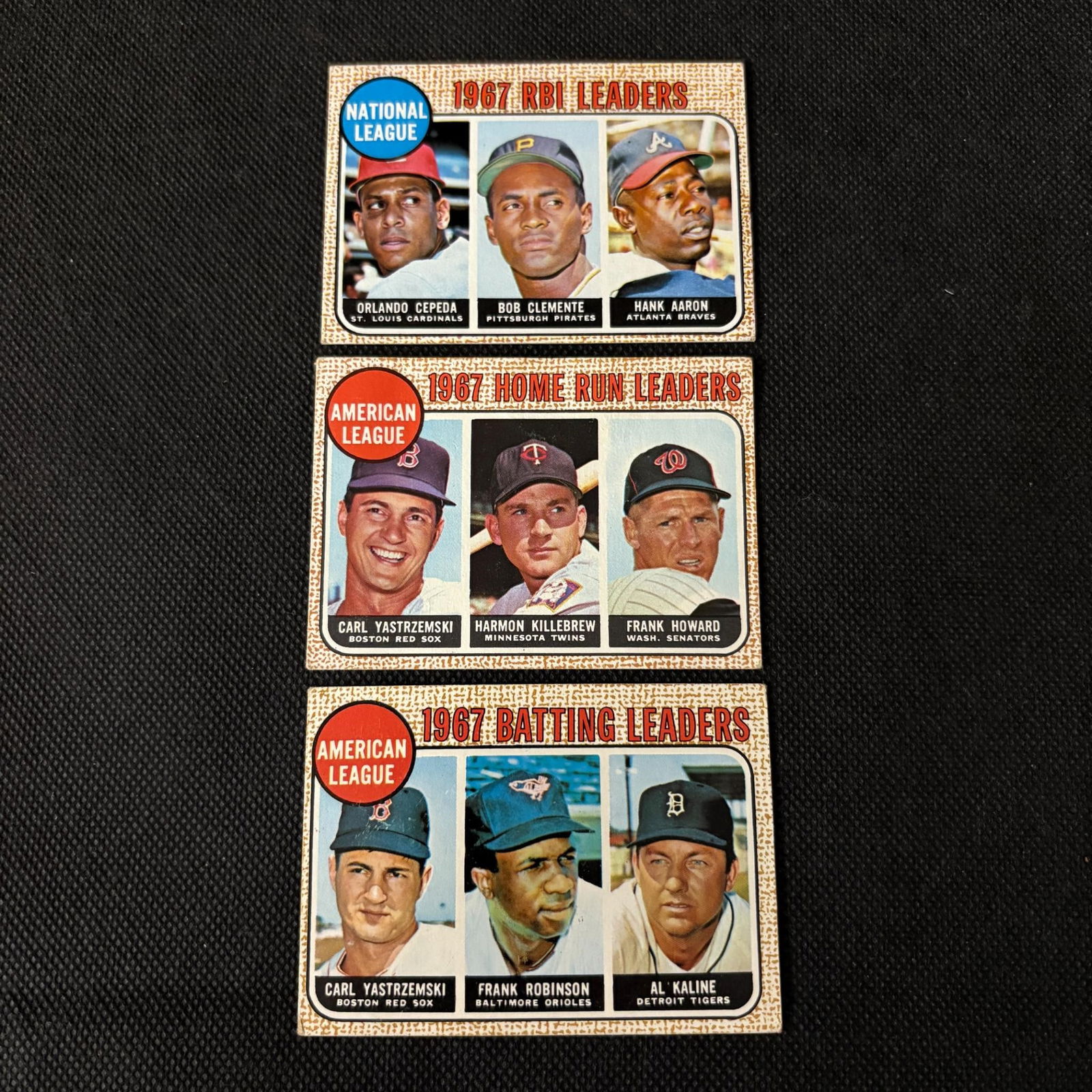 1968 Topps Leader Baseball Cards, Aaron, Robinson (1 of 2)