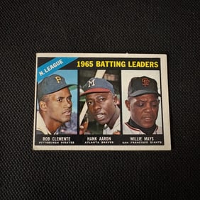 1966 Topps Batting Leaders Baseball Card, Mays
