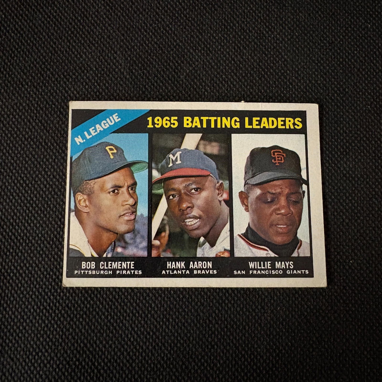 1966 Topps Batting Leaders Baseball Card, Mays (1 of 2)