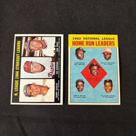 1960s Topps Leaders Baseball Cards, Mays, Bunning