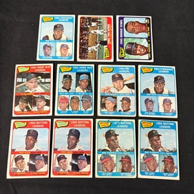 1964-65 Topps Baseball Cards, Mays, Aaron Leaders