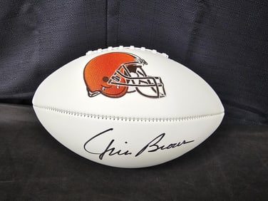 Jim Brown Signed Browns Football COA