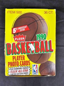 1990 Fleer Basketball Wax Box Jordan Top