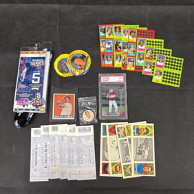 Baseball Cards, World Series Ticket + PSA 9 Burrel