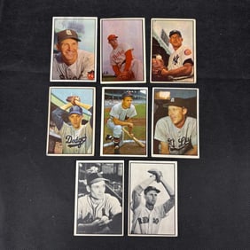 1953 Bowman Baseball Cards (2) B&W (6) Color