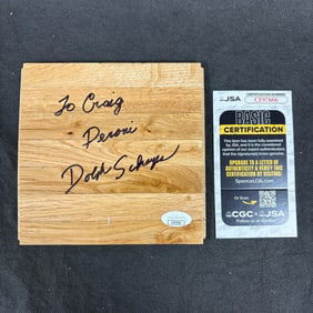 Dolph Schayes Signed Floorboard, JSA COA