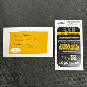Martin Sheen Signed Cut, JSA COA