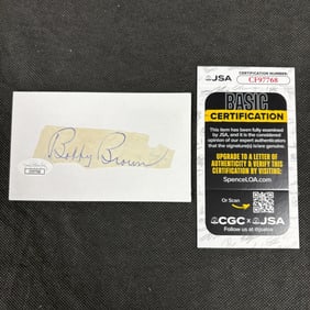 Bobby Brown Signed Cut, JSA COA