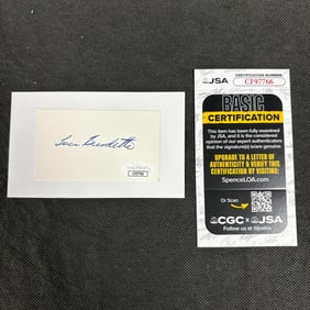 Lew Burdette Signed Cut, JSA COA