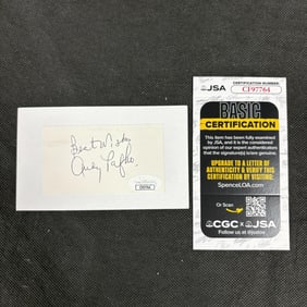 Andy Pafko Signed Cut, JSA COA