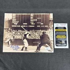 Bob Feller Signed Photo, JSA COA