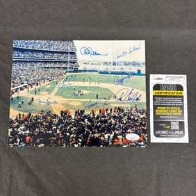 Cleon Jones + Signed Photo, JSA COA