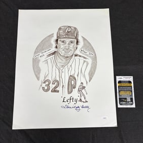 Steve Carlton Signed Print JSA COA