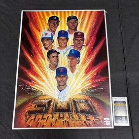 300 Victory Baseball Poster Nolan Ryan Auto + JSA