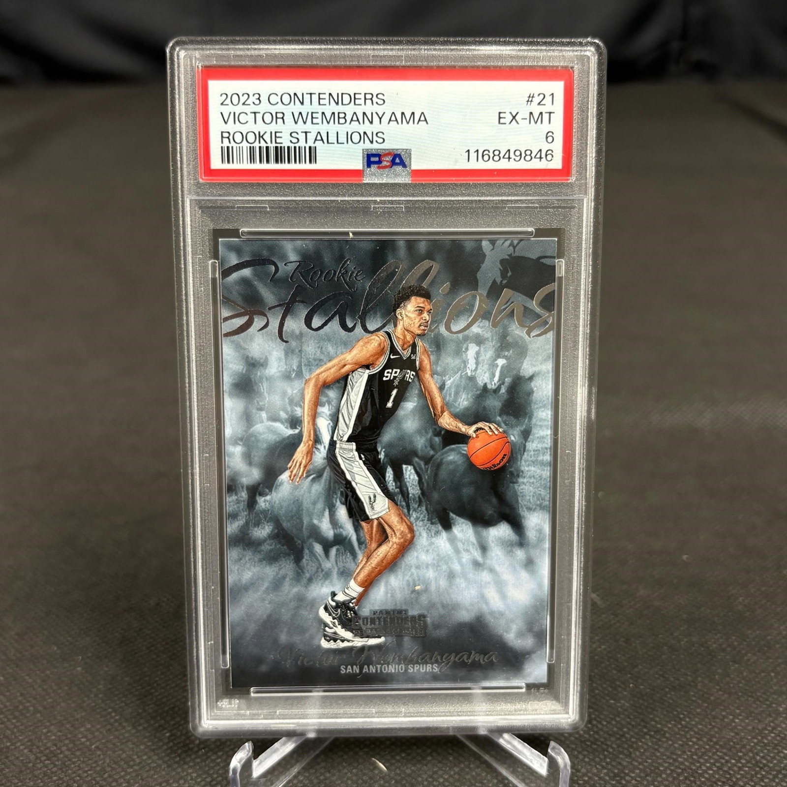 PSA 6 Victor Wembanyama Rookie Stallions: PSA 6 Victor Wembanyama #21 Rookie Stallions Panini Contenders Basketball Card. We ship in-house! We ship internationally. We also offer pick up and we offer a discount for cash payments. Please look 