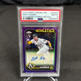 PSA 8 Brett Harris Auto Purple Speckle
